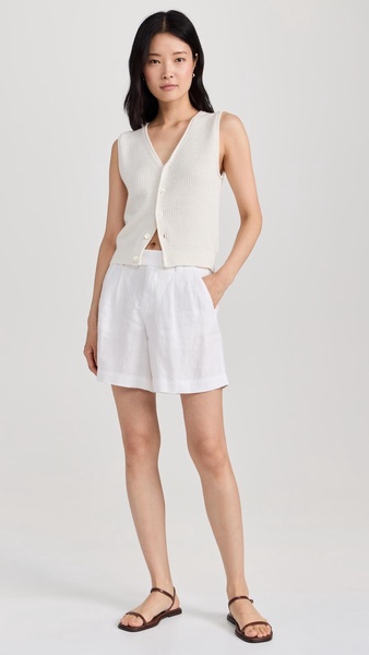 Jules Pleated Shorts In Linen