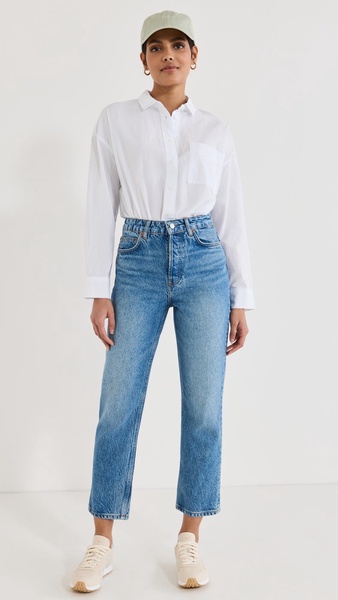 Cynthia High Rise Straight Cropped Jeans