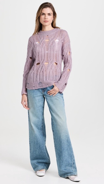 Pullovers Grunge Detail Effect At Bottom Sweep Sweater