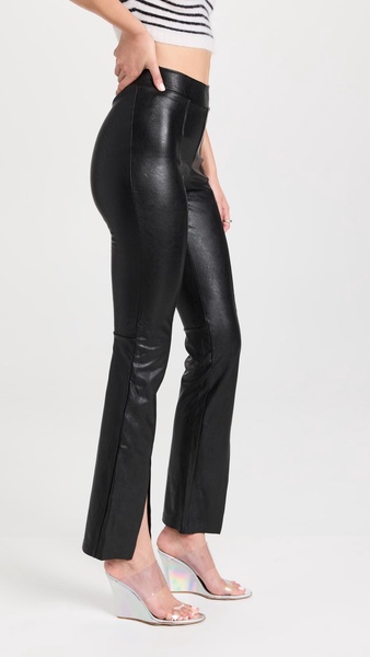 Faux Leather Splitfront Pants