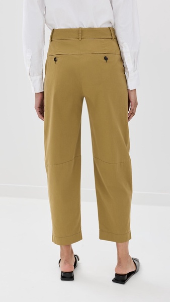 Cotton Gabardine Curved Chino Pants