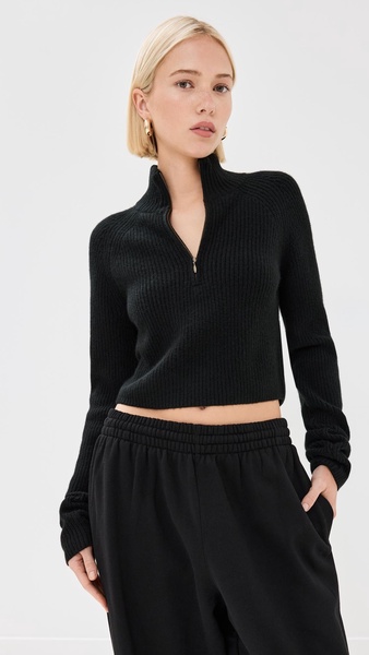 Cashmere Tiboli Zip Up Sweater