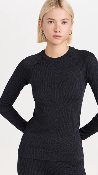 Animal Crew Neck Base Layer Top