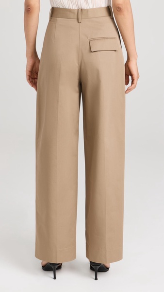 Wide Leg Pleated Chino