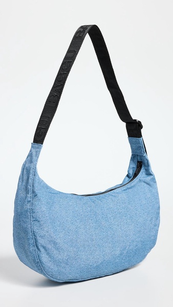 Medium Nylon Crescent Bag Digital Denim