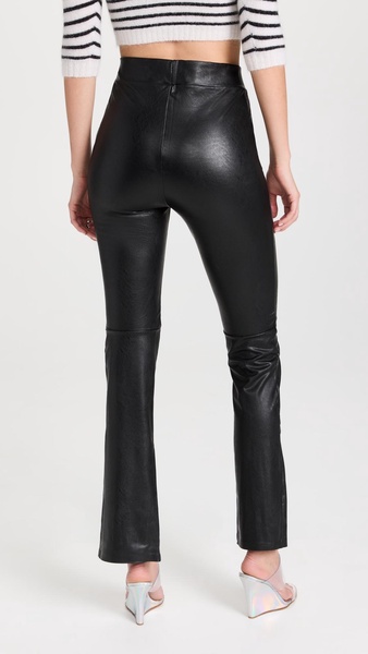 Faux Leather Splitfront Pants