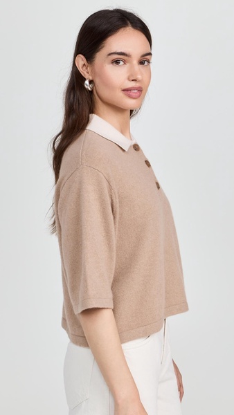 Cashmere Cropped Polo