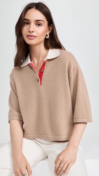 Cashmere Cropped Polo