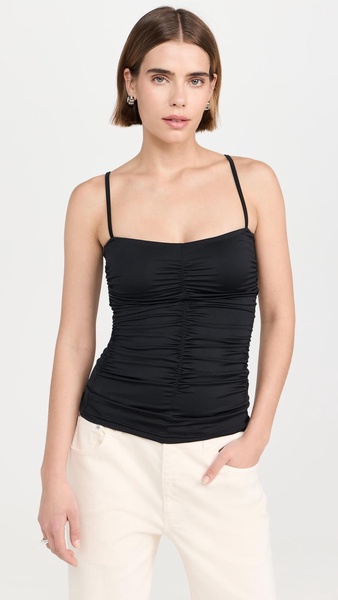 Stretch Lightweight Tech Knit Shirred Cami