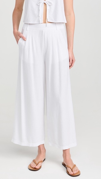 Linen Cropped Pull On Trousers