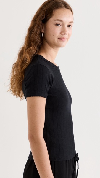 Pointelle Short Sleeve Tee