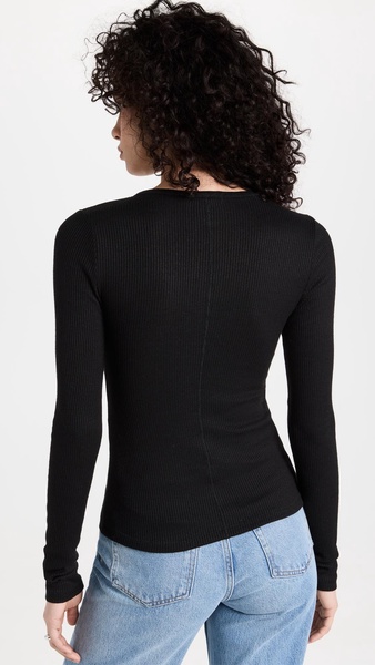 The Rib Knit Henley Top