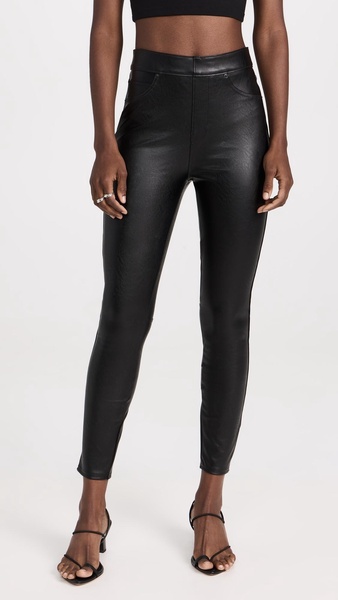 Leather Like Ankle Skinny Pants