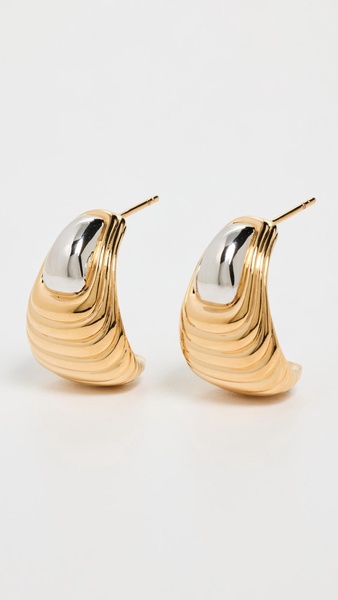 Wavy Ridge Oversized Stud Earrings