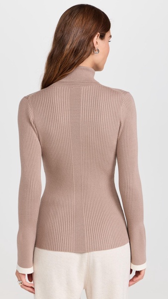 Ravena Rib Knit High Neck Top