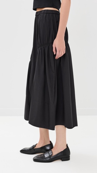 Shirred Nylon Paneled Skirt