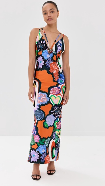 Heart Printed Maxi Dress