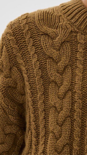 Vibeke Jumper Fisherman Knit Light Brown Sweater