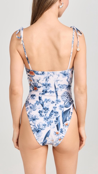 Rabano Petalo Ruched One-Piece Swimsuit