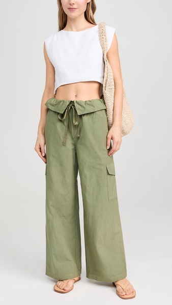 Fine Poplin Foldover Cargo Pants