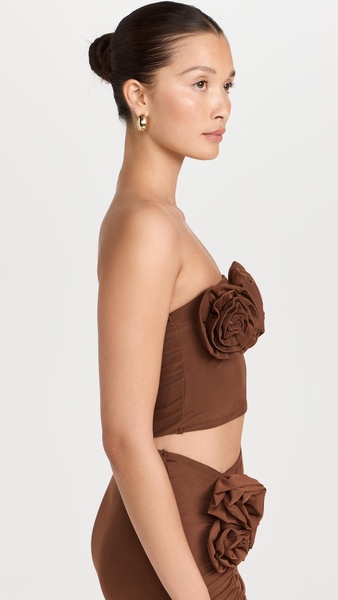 Este Tube Top with Rosettes