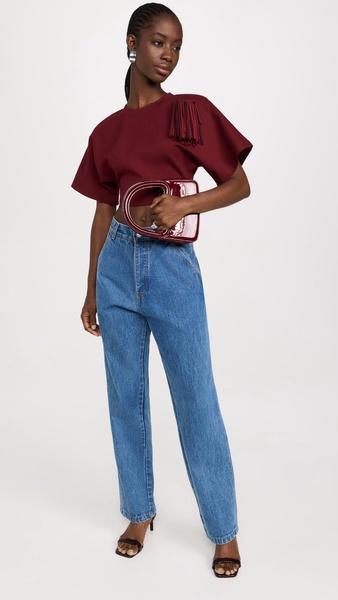 Fringe Brooch Cropped T-Shirt