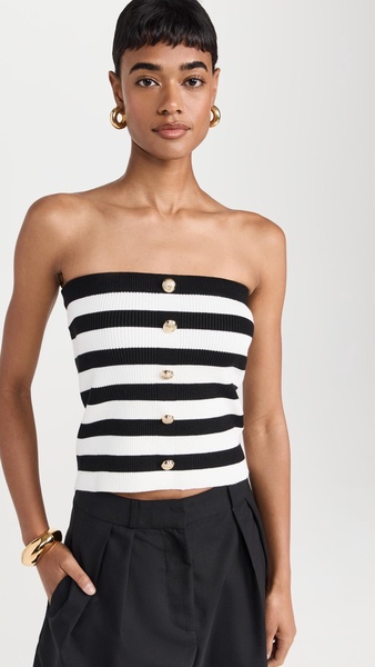 Striped Strapless Top