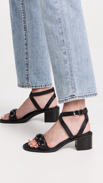 Geo Chain Block Heels