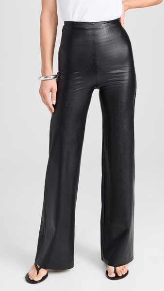 Faux Leather Wide Leg Pants