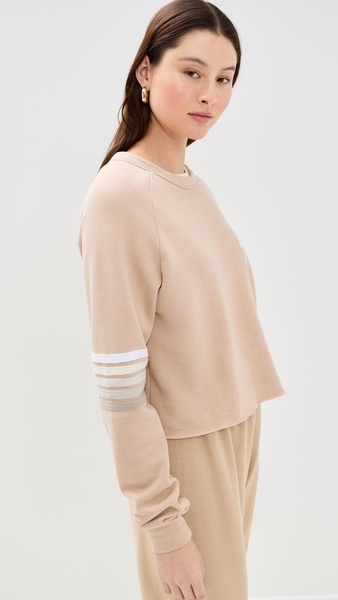 Bolt Rugby Stitch Cropped Crew Sweatshirt