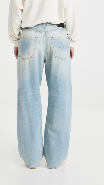 Damon Pleated Wide Leg Jeans