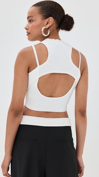 Halter Neck Knit Cropped Top