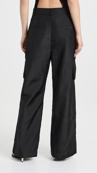 Crispy Nylon Pleated Cargo  Pant