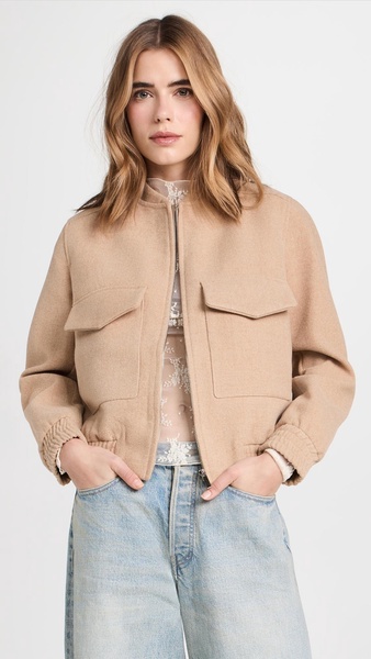 Wool Bomber Pocket Jacket