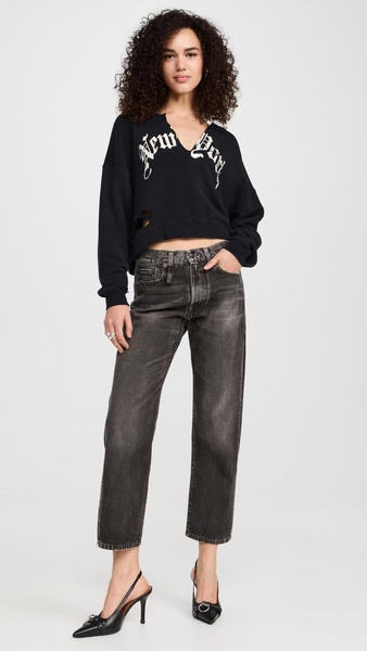 New York Cropped Crew Neck Sweatshirt