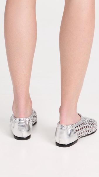 Eden Woven Metallic Leather Ballet Flats