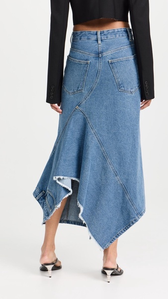 Deconstructed Cascade Denim Skirt