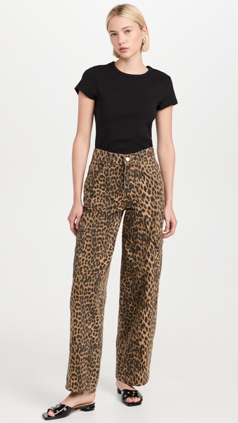 Leopard Cargo Trousers