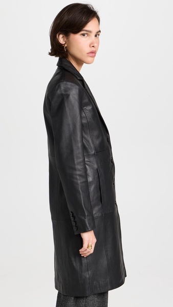 Veda Crosby 90s Longline Leather Blazer