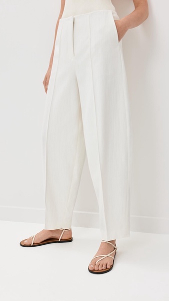 Barrel Leg Cotton Trousers