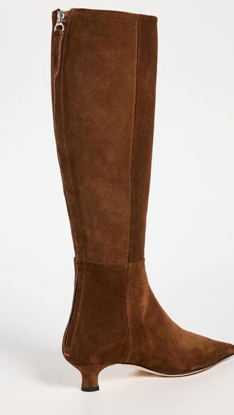 Zazie Cow Suede Leather Brown Boots