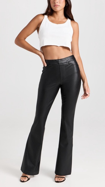 Leather-Like Flare Pants