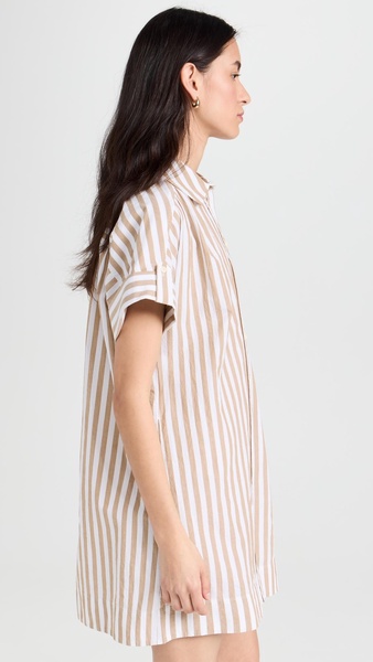 Collared Button-Front Mini Shirtdress