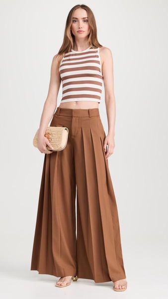 Simon High Rise Wide Leg Pleated Trousers