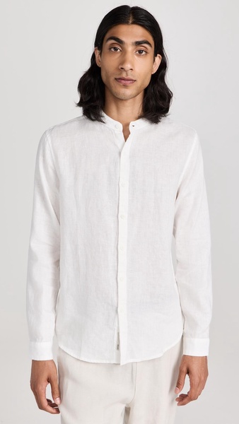 Mandarin Collar Linen Shirt