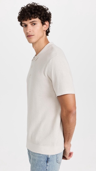 Cotton Textured Knit Polo