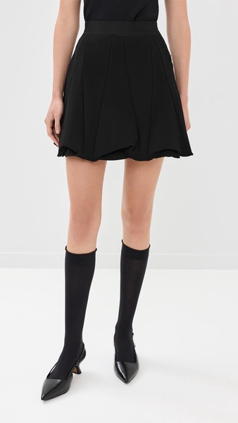 Wren Crepe Knit Short Tucked Skirt