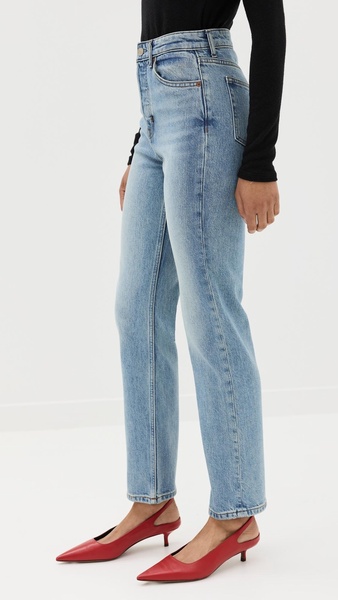 Cynthia Stretch High Rise Straight Jeans