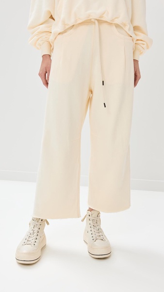 Cropped Pleated Sweatpants