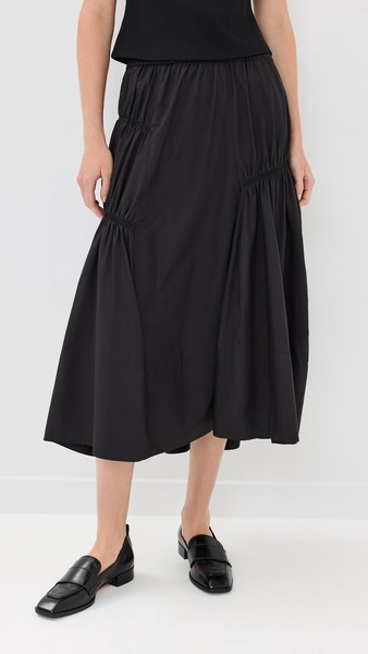 Shirred Nylon Paneled Skirt